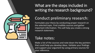 Why is it important to add Background of the Study in Research?