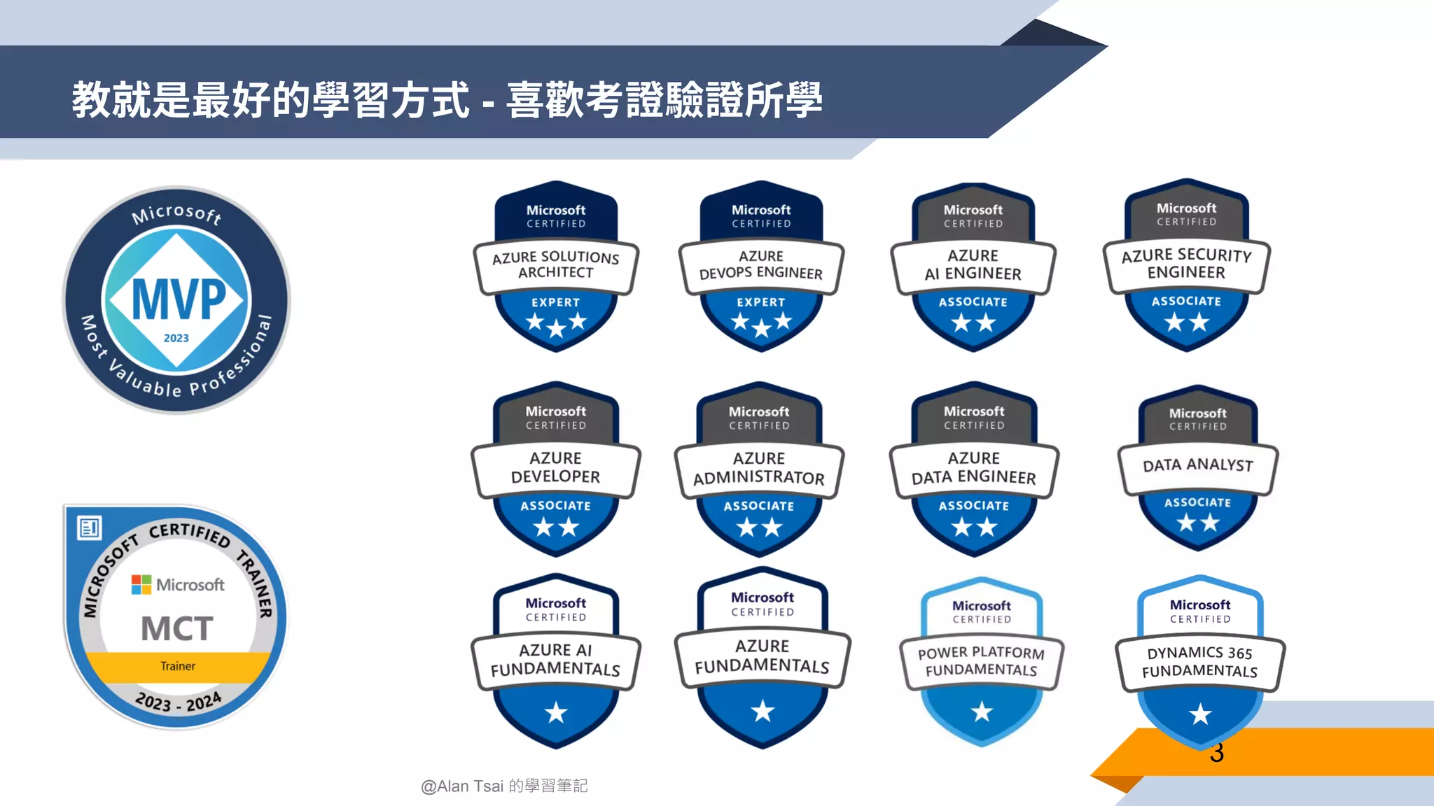 @Alan Tsai 的學習筆記 教就是最好的學習方式 - 喜歡考證驗證所學 3 