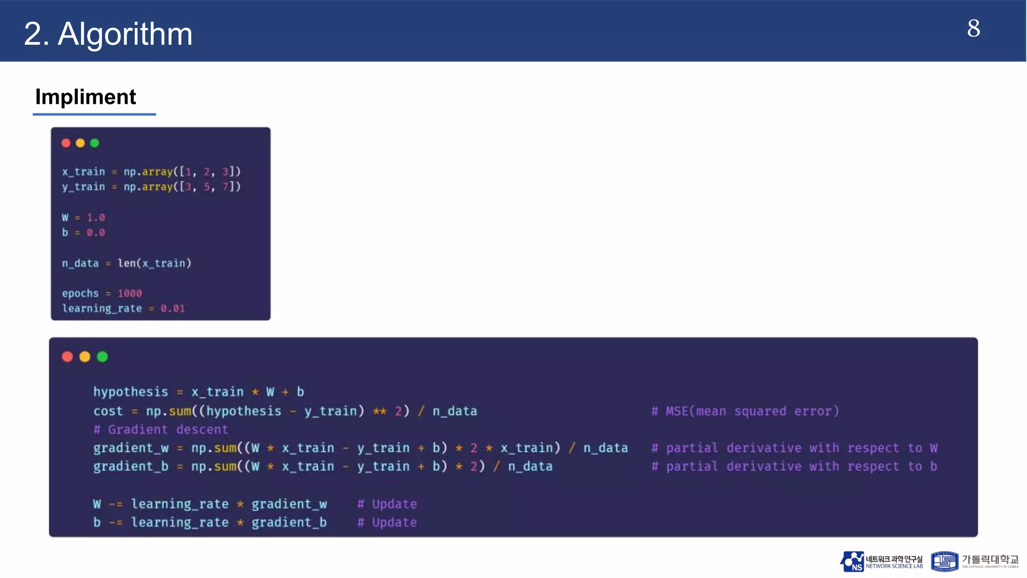 8
2. Algorithm
Impliment
 