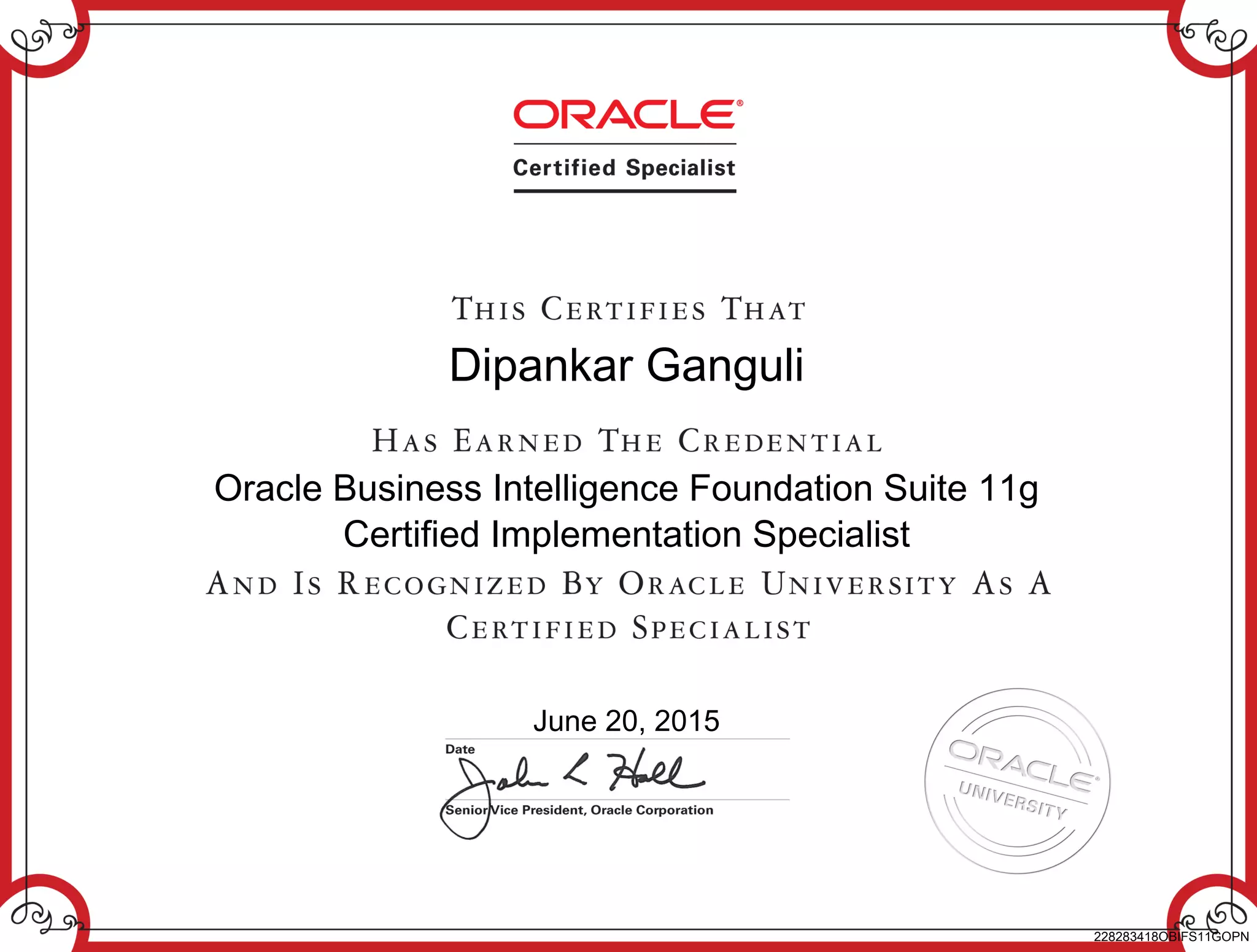 OBIEE Certificate | PDF