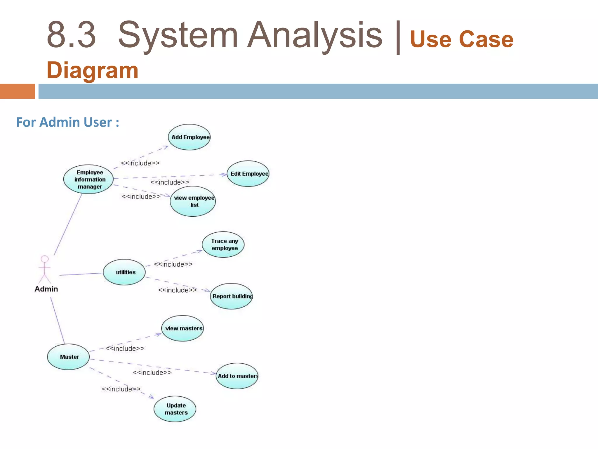 8.1  System Analysis | Feasibility StudyTechnicalFeasibility: The minimum requirement to implement the system is Pentium-IV processor with 512 MB RAM, Any Operating System, Java Run Time Environment. These are the software’s which are most popular and easily available in the market. Economical Feasibility: It is more commonly a cost-benefit analysis of the system. The ratio of one time cost or recurring cost should not exceed the benefits from the system.  Cost of acquiring Machine, Software, Operational Setup, training cost. As Said earlier Company is Multinational and it is well infrastructure.  No Extra cost for set up of operating environment needed as the computer is already in use for other purposes. And the staff is well conversant and familiar with the computer technology. Only the use of the ‘GEA EIM’ is needed. The system is User friendly and need minimum data entry from the end users, thus is easy to use.    OperationalFeasibility:This system will reduce the work load and loss of information, saves time and would help to the system generalized rather than person dependent