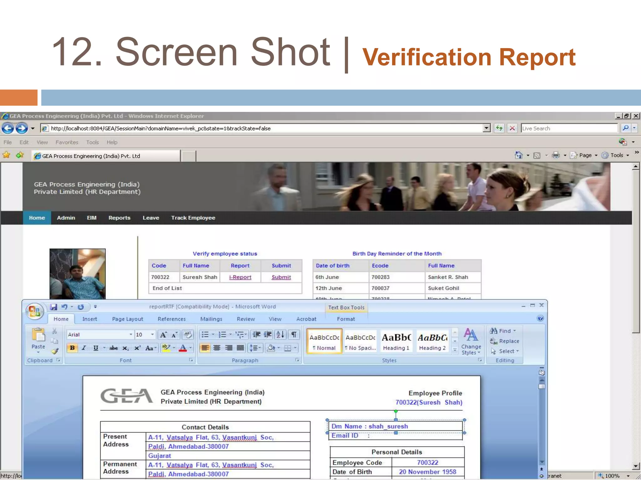 12. Screen Shot | Languages Details Form