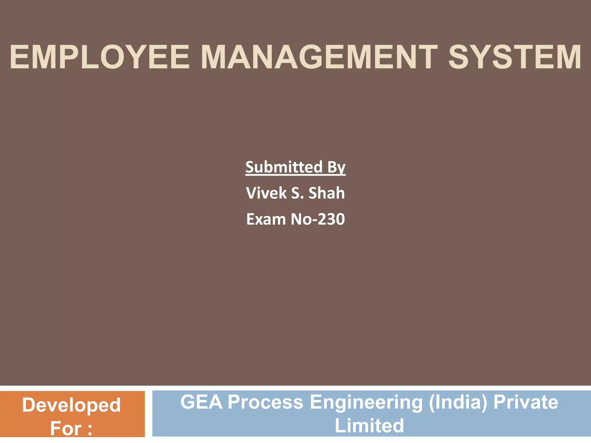Employee Management System | PPT