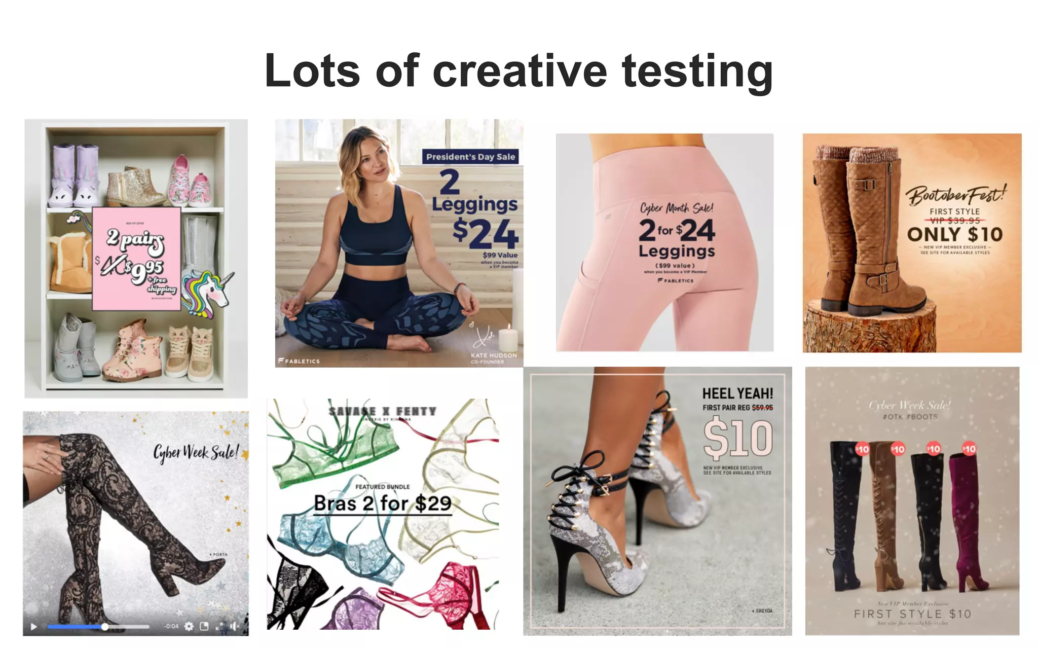 Lots of creative testing