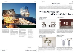 21
20
THE Stylemate
Issue No 03 | 2023
THE Stylemate
Issue No 03 | 2023
In welchen Schritten der Projektausführung
wenden Sie die KI an?
In unterschiedlichen Schritten – vom
Entwurf bis hin zu den Details in
technischen Ausführungen. Wir arbeiten
mit einem Netzwerk von KI-Bausteinen,
die an unterschiedlichen Stellen in den
Workflow eingebunden werden können.
Wie viel KI kann angewandt werden, ohne
dass die Individualität des Architekten
verloren geht?
Das kann man so nicht sagen, die KI-Bau-
steine werden von uns dann angewandt,
wenn sie im Projekt sinnvoll sind. Es sind
immer nur Teilarbeitsschritte, in denen
KI verwendet wird, also nicht durchge-
hend im gesamten Projekt. Der Architekt
bestimmt diesen Prozess. Die Individuali-
tät geht somit nie verloren.
C O O P H I M M E L B ( L ) A U
KAROLIN SCHMIDBAUR
ist seit 2009 Partnerin
und Head of Research bei
COOP HIMMELB(L)AU und
trägt gemeinsam die Verant-
wortung für das Design-
Portfolio. Sie hatte wichtige
Funktionen im Groninger
Museum – The East Pavilion
in den Niederlanden, in der
Central Los Angeles Area
High School #9 für visuelle
und darstellende Künste
in der Innenstadt von Los
Angeles, USA, und im Paneum
in der Nähe von Linz, Österreich,
inne, um nur einige zu nennen.
Design Partnerin und
Head of Research
Welche Auswirkung hat die KI auf die
Kreativität der Architekten?
Sie ist der Kreativität förderlich, wenn
man sie bewusst und verantwortungsvoll
einsetzt.
Wie ähnlich ist das KI-Modell der finalen
Konstruktion?
Bei COOP HIMMELB(L)AU gibt es nie
das KI-Modell, die KI wird in einzelnen
Arbeitsschritten eingesetzt. Der traditi-
onelle Entwurfs- und Planungsprozess
wird nur erweitert oder über diese
Möglichkeiten angereichert.
Wiens Adresse für
				 MEZZA—MAISO IST EIN INTERDISZIPLINÄRES BUREAU FÜR INNENARCHITEKTUR, INTERIEUR UND DESIGN, DAS SICH
DER SCHAFFUNG EINZIGARTIGER RÄUME, OBJEKTE UND ORTE VERSCHRIEBEN HAT UND DABEI STETS AUF DER SUCHE NACH EXKLUSIVEN COLLECTIBLES
IST. „WIR GLAUBEN AN DEN UNVERGLEICHBAREN CHARME VON HANDGEARBEITETEN SAMMLERSTÜCKEN. SIE SIND VON ZEITLOSEM WERT UND
MACHEN JEDEN RAUM ZU EINEM BESONDEREN“, SO VERENA WOHLKÖNIG, CO-FOUNDERIN VON MEZZA—MAISO. DIE UNIQUEN OBJEKTE WIE
SOLITÄRMÖBEL, ACCESSOIRES UND LEUCHTEN WERDEN VOM TEAM IN DER GUMPENDORFER STASSE WELTWEIT AUFGESPÜRT, IN KOOPERATION
MIT DESIGNER*INNEN UND MARKEN HERGESTELLT ODER VOM BUREAU SELBST ENTWORFEN UND ALS LIMITED EDITIONS IN EINZEL- UND KLEIN-
SERIENFERTIGUNG PRODUZIERT. DIE AKTUELLEN LIEBLINGSSTÜCKE DER DESIGNER*INNEN GIBT ES HIER IM ÜBERBLICK, SIE SIND AUF ANFRAGE
VIA MEZZA-MAISO.COM ERHÄLTLICH.
Das neueste Collectible von Mezza—Maiso ist eine Sonderedition des „Gropius Lounge
Chair“ der ukrainischen Marke NOOM. Sie entstand in Zusammenarbeit mit der Marken-
gründerin und Designerin Kateryna Sokolova. „Der „Gropius Lounge Chair“ ist Teil der
aktuellen Möbelkollektion von NOOM, die den großen Denker*innen der Bauhaus-Schule
gewidmet ist. Für die Sonderedition wurde das Loungemöbel von uns mit einem
außergewöhnlichen Stoff bezogen. Er stammt aus der Kollaboration eines französi-
schen Labels für Luxustextilien und der avantgardistischen Mailänder Designagentur
Studiopepe und ist wie der „Gropius Lounge Chair“ selbst von radikaler Architektur
inspiriert“, erzählt Jürgen Hamberger, Co-Founder von Mezza—Maiso.
ADVERTORIAL
„GROPIUS LOUNGE
CHAIR—LIMITED
EDITION“
exklusive Collectibles.
Die erste eigene Kreation von Mezza—Maiso ist „Table—Vienne“, ein Massivholztisch,
der nach den Entwürfen des Studios in regionalen Betrieben maßgefertigt wird. „Unser
„Table—Vienne“ ist individuell gestaltbar und gänzlich variabel. Sowohl Länge als auch
Material, Verarbeitung und Finish können an die Bedürfnisse unserer Auftraggeber*in-
nen angepasst werden“, erklärt Wohlkönig. Neben Flexibilität setzen die Designer*innen
auf eine angenehme Haptik, die durch leicht gebürstetes Holz erzielt wird und ein mini-
malistisches Design. Seine ausgestellten Beine ragen durch die Tischplatte hindurch,
sind von oben sichtbar und erzielen so eine einzigartige Ästhetik.
„TABLE—VIENNE“
Anna Karlin ist eine New Yorker Designerin, deren Repertoire Design von Möbel- und
Beleuchtungskollektionen sowie Schmuckdesign umfasst. Mit „Chess Series“ entwarf
Karlin Skulpturen, die als Beistelltische oder Hocker verwendet und wie Schachfiguren
im Raum platziert werden können. Die Metallhocker der Serie sind aus kaltgewalztem
Stahl gefertigt, vermessingt und mit einer handgeschliffenen Patina versehen. Die
Hocker aus Holz und Pergament werden von Hand gedrechselt, bearbeitet und mit
wasserfestem Lack versiegelt.
„CHESS SERIES”
BY ANNA KARLIN
STUDIOS
Felicia Ferrone ist eine US-amerikanische Architektin und Designerin, die etablierte
Objekte unerwartet neu erfindet. Mit der „May Collection“ liefert sie eine moderne
Interpretation von Stielgläsern, die ihrem Lieblingsmonat gewidmet ist und mit ihrer
plissierten Form zum Eyecatcher am Tisch wird. Jedes Stück wird in Handarbeit von
Glasbläsermeistern in Tschechien hergestellt. Das Borosilikatglas ermöglicht eine
Vielzahl von Heiß- und Kaltanwendungen und macht die Gläser ofen-, mikrowellen-
und spülmaschinenfest.
„MAY COLLECTION“
BY FFERONE
mezza-maiso.com
Fotos:
Mezza—Maiso,
Anna
Karlin
Studios,
fferrone
Foto:
Coop
Himmelb(l)au
 