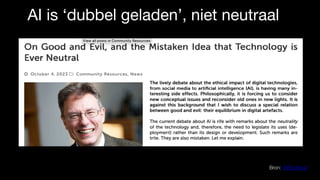 AI is ‘dubbel geladen’, niet neutraal
Bron: OEB.global
 