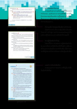 คู่มือครูหน้า 26
คู่มือครูหน้า 21
คู่มือครูหน้า 32
อภิปรายหลังทำ�กิจกรรม
นำ�เสนอตัวอย่างการอภิปรายผลที่ได้จากการ
ทำ�กิจกรรม และตัวอย่างการนำ�ผลที่ได้จากการทำ�
กิจกรรมมาสรุปเป็นองค์ความรู้ใหม่อย่างเป็นลำ�ดับ
ขั้นตอนทางการคิดวิเคราะห์ โดยใช้แนวคำ�ถามท้าย
กิจกรรมเป็นแนวทาง
คำ�ถามหลังการทดลองหรือหลังการทำ�กิจกรรม
เป็นคำ�ถามนำ�เพื่อกระตุ้นให้นักเรียนคิด
วิเคราะห์ นำ�ไปสู่การอภิปรายและลงข้อสรุปเป็น
องค์ความรู้ใหม่ตามแนวความคิดหลักที่นำ�เสนอไว้
ความรู้เพิ่มเติมสำ�หรับครู
ในส่วนนี้เป็นการนำ�เสนอความรู้เพิ่มเติมสำ�หรับ
ครู นอกเหนือจากหนังสือเรียนเพื่อให้ครูมีความรู้ความ
เข้าใจและทบทวนในเนื้อหาสาระที่เกี่ยวข้อง เนื้อหาสาระ
ส่วนนี้ครูไม่ควรนำ�ไปประเมินผลการเรียนรู้ของนักเรียน
เฉลยคำ�ถามในหนังสือเรียน
นำ�เสนอแนวทางการตอบคำ�ถามที่มีอยู่ในหนังสือ
เรียนในหัวข้อนั้นๆ
7 ก
 