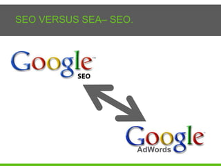 SEO VERSUS SEA– SEO.
 