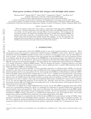 Final parsec problem of black hole mergers and ultralight dark matter
Hyeonmo Kooa†
, Dongsu Baka,b†
, Inkyu Parka,b
, Sun...