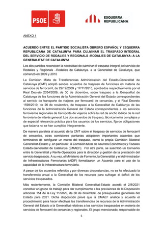 Acuerdo de investidura entre PSOE y ERC | PDF