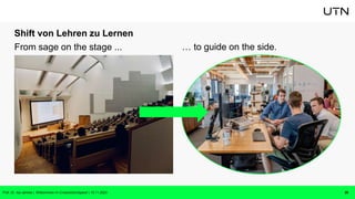 From sage on the stage ... … to guide on the side.
Shift von Lehren zu Lernen
Prof. Dr. Isa Jahnke | Willkommen im CrossActionSpace! | 15.11.2023 29
 