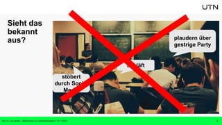 Sieht das
bekannt
aus?
schläft
plaudern über
gestrige Party
stöbert
durch Social
Media
Prof. Dr. Isa Jahnke | Willkommen im CrossActionSpace! | 15.11.2023 3
 