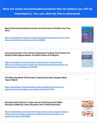 Diversity Special Needs And Inclusion In Early Years Education Sophia ...