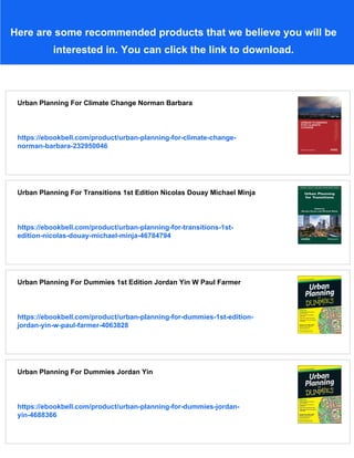 Urban Planning For Climate Change Barbara Norman | PDF