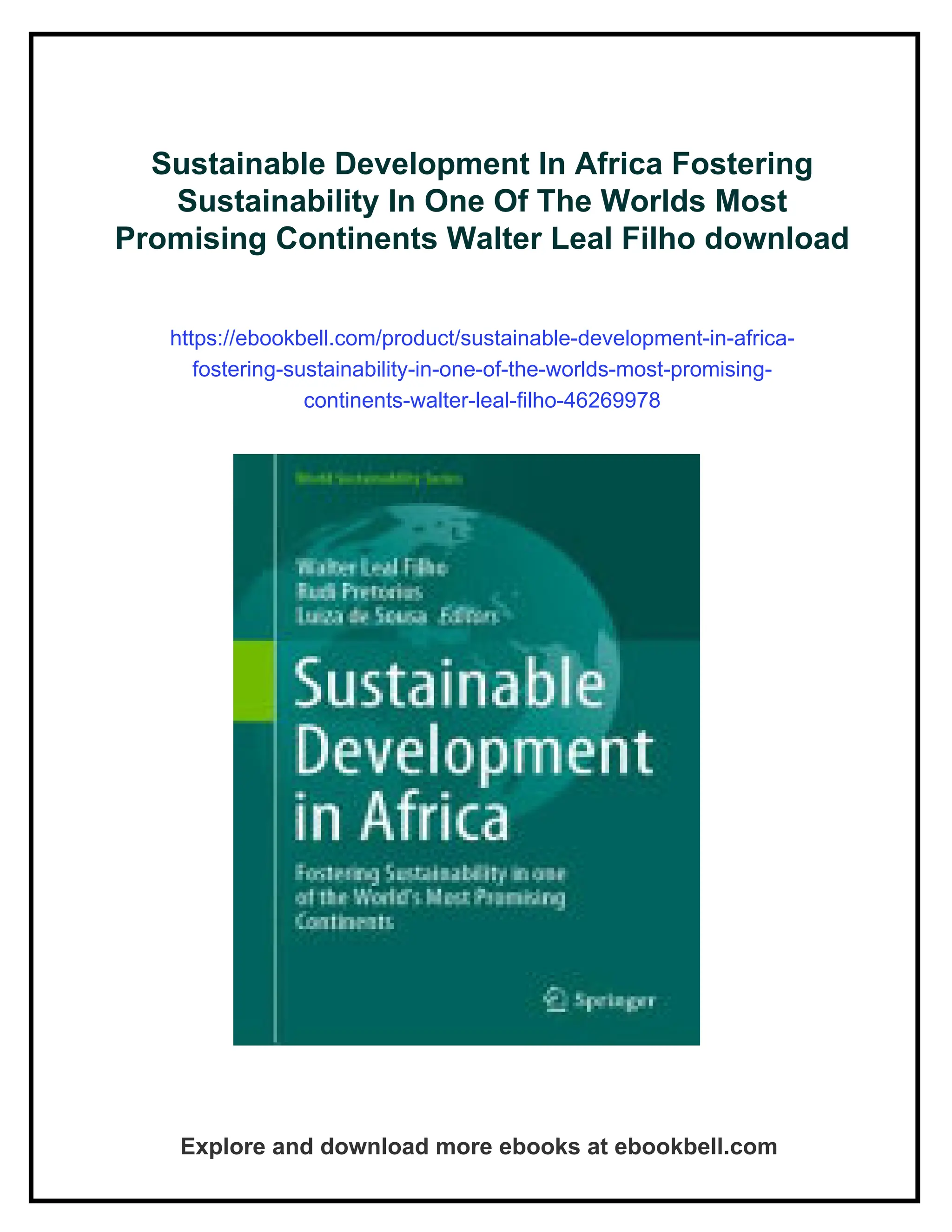 Sustainable Development In Africa Fostering Sustainability In One Of ...