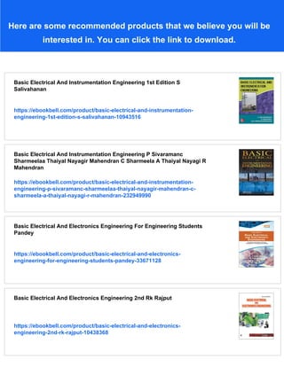 Basic Electrical And Instrumentation Engineering 1st Edition C ...