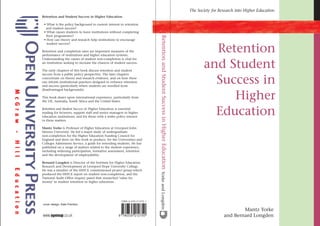 Retention Student Success in Higher Education 1st Edition Mantz Yorke | PDF
