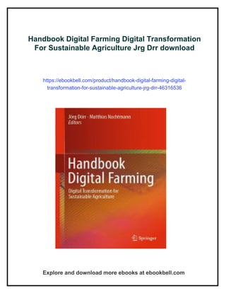 Handbook Digital Farming Digital Transformation For Sustainable ...