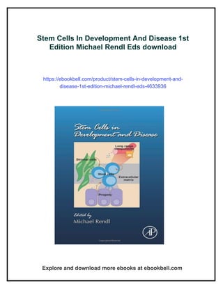 Stem Cells In Development And Disease 1st Edition Michael Rendl Eds | PDF