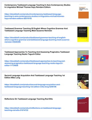 Taskbased Language Teaching Daniel O Jackson | PDF