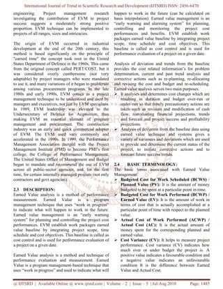 Earned Value Management for Design and Construction Project | PDF
