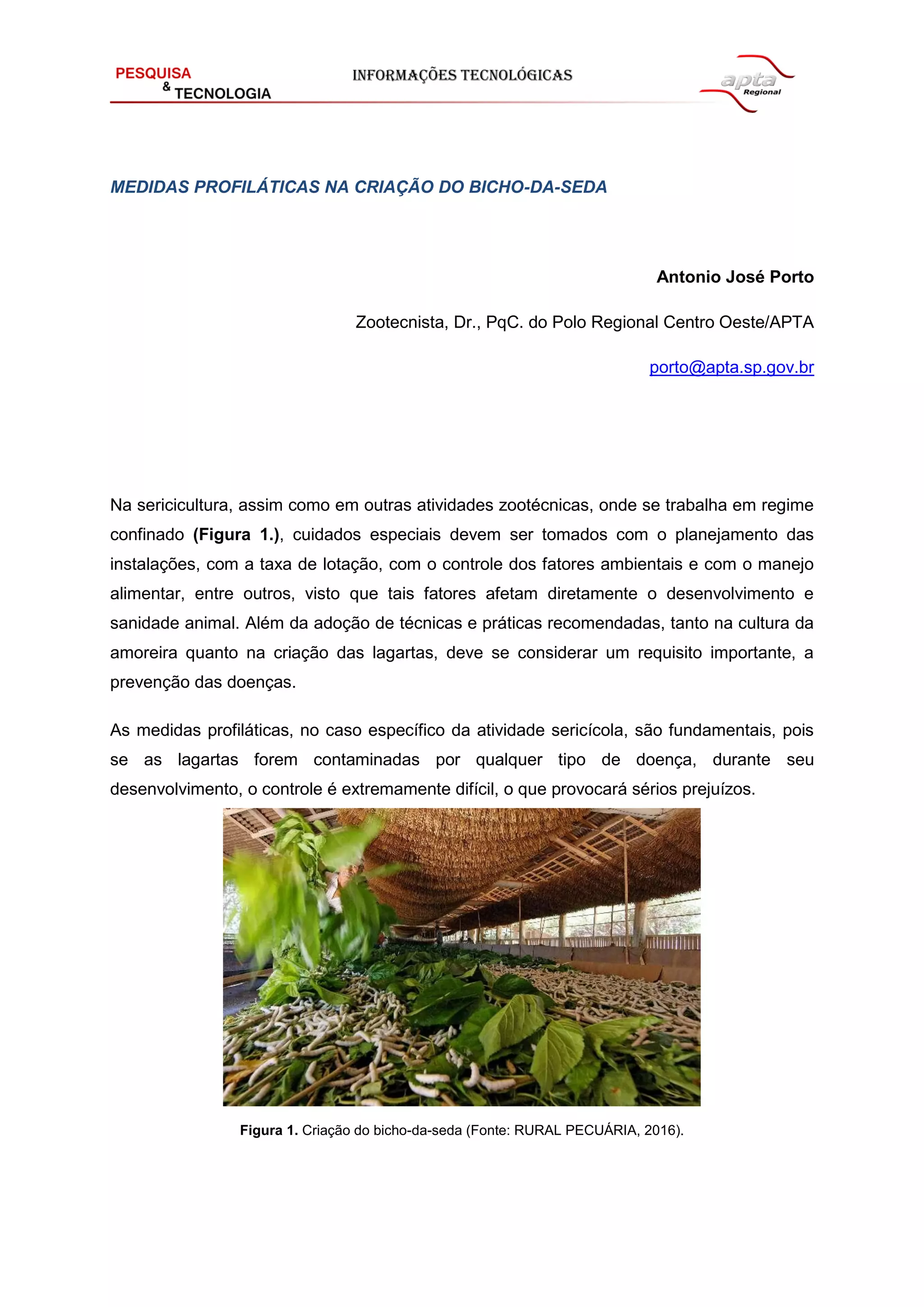 Medidas profiláticas na criação do bicho-da-seda | PDF