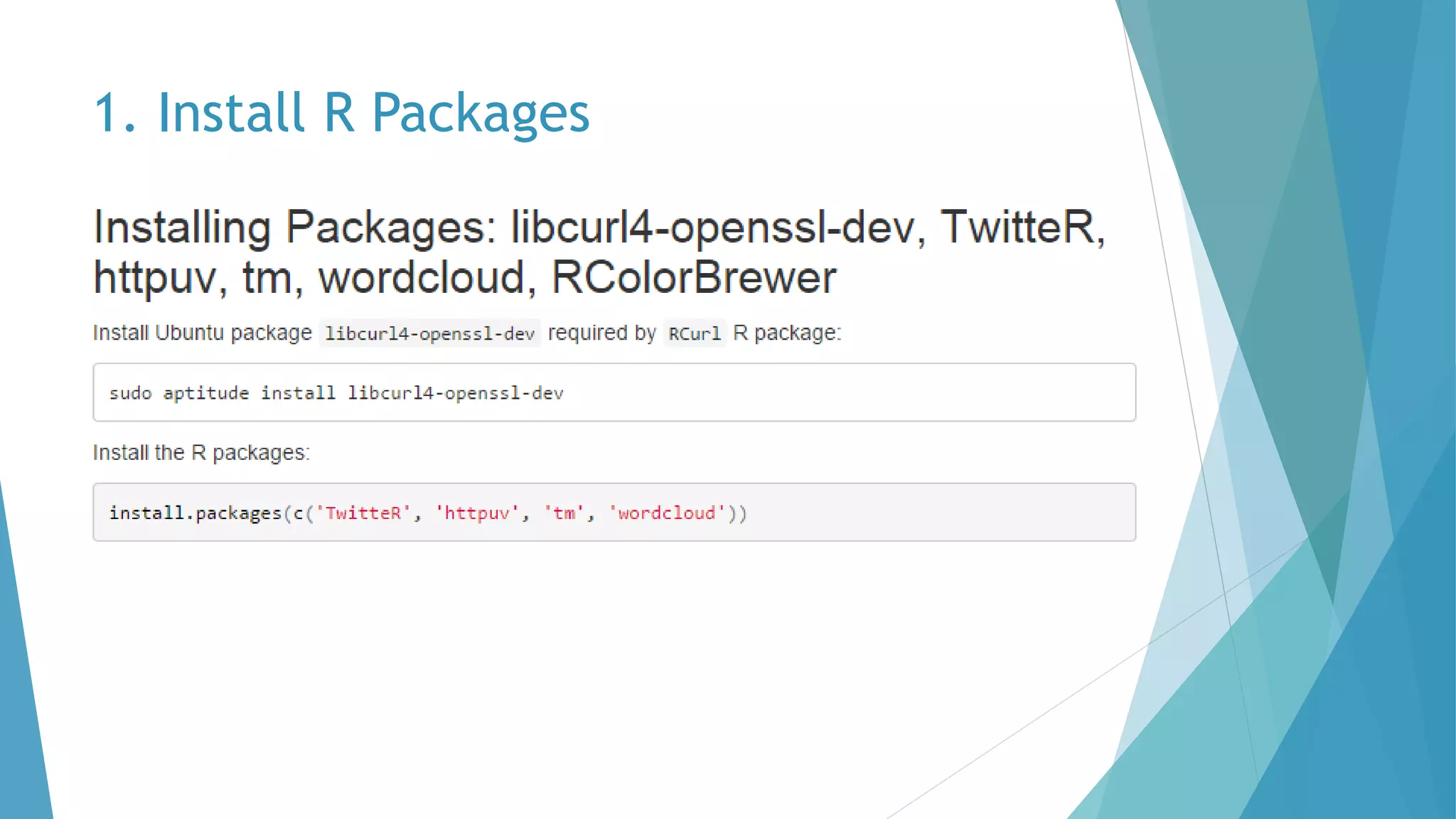 1. Install R Packages
 