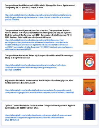 Computational Models In Biomedical Engineering Finite Element Models ...