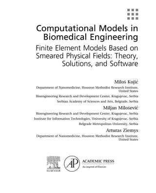 Computational Models In Biomedical Engineering Finite Element Models ...