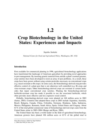 Plant Biotechnology Current And Future Applications Of Genetically ...
