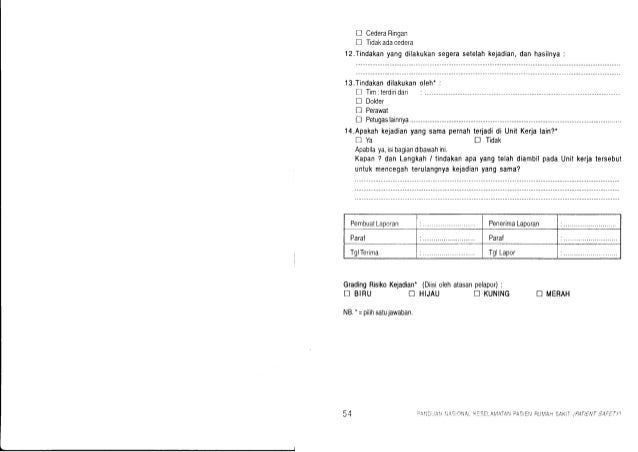 Panduan Nasional Keselamatan Pasien Rumah Sakit (Patient Safety) 2008