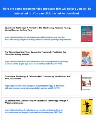 Educational Technology A Primer For The 21st Century Ronghuai Huang | PDF