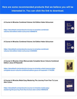 Course In Miracles Pdf A Course In Miracles Combined Volume 3e Helen Schucman | PDF