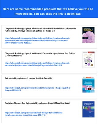 Extranodal Lymphomas Pathology And Management Cavalli Franco | PDF