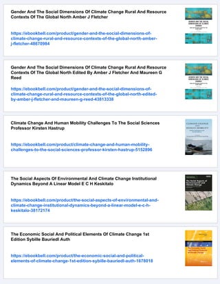 Climate Change The Social And Scientific Construct Suhaib A Bandh | PDF