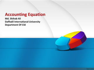 Accounting Equation
Md. Shihab Ali
Daffodil International University
Department Of CSE
 