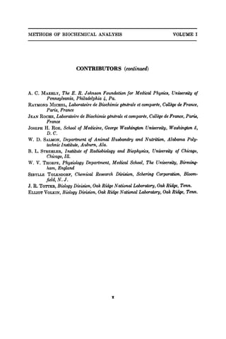 Methods Of Biochemical Analysis D Glick Ed | PDF