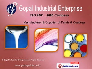 Manufacturer & Supplier of Paints & Coatings 