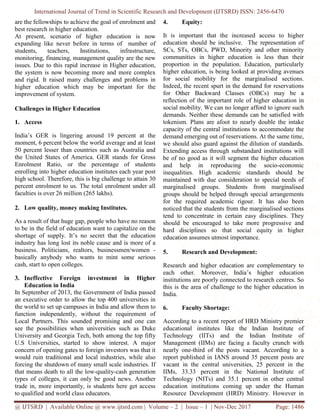 Status of Higher Education in India: Achievement and Challenges | PDF