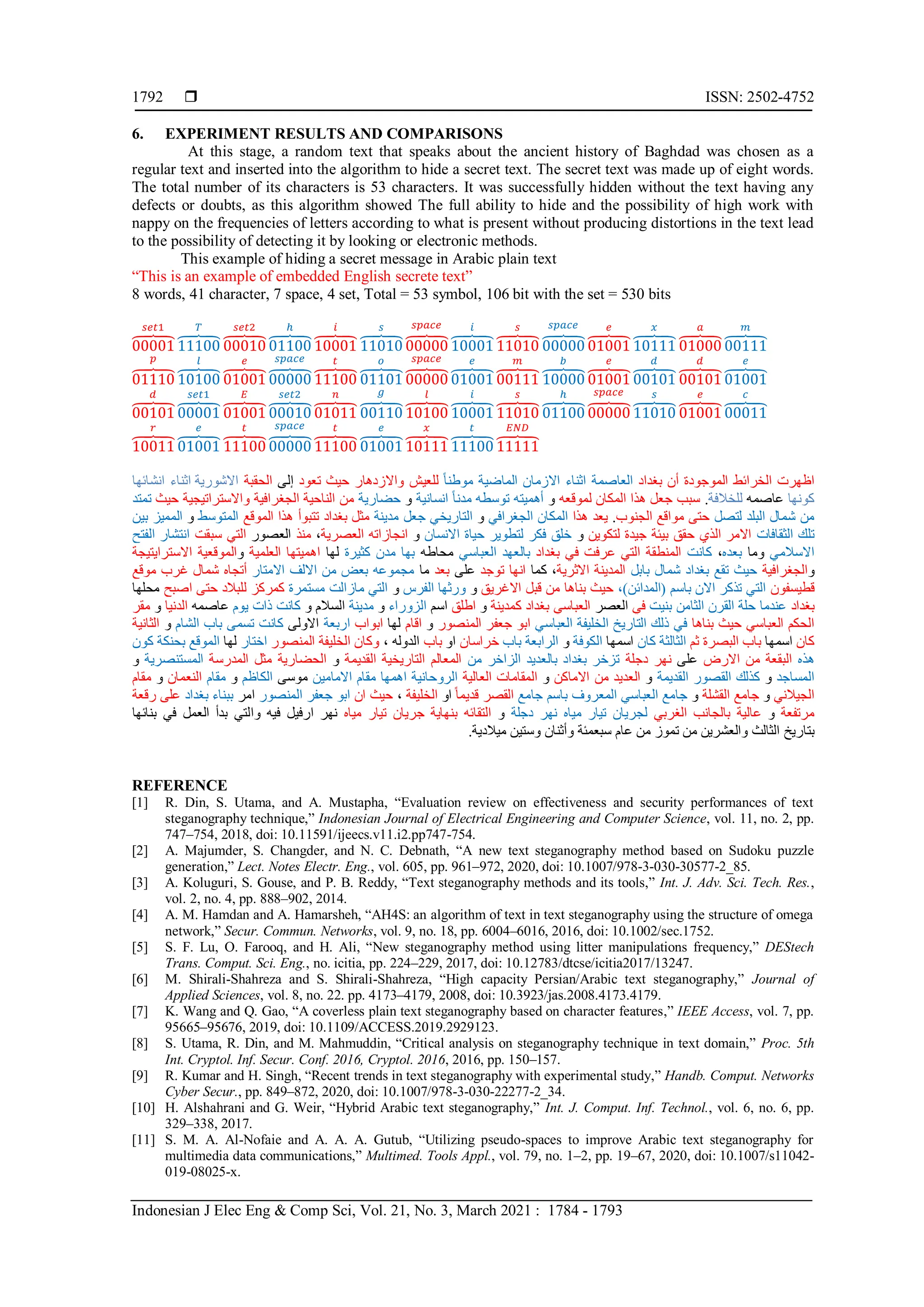 New text steganography method using the arabic letters dots | PDF