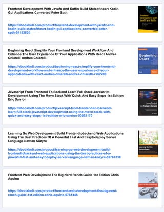 Frontend Development The Ultimate Guide Sufyan Bin Uzayr | PDF