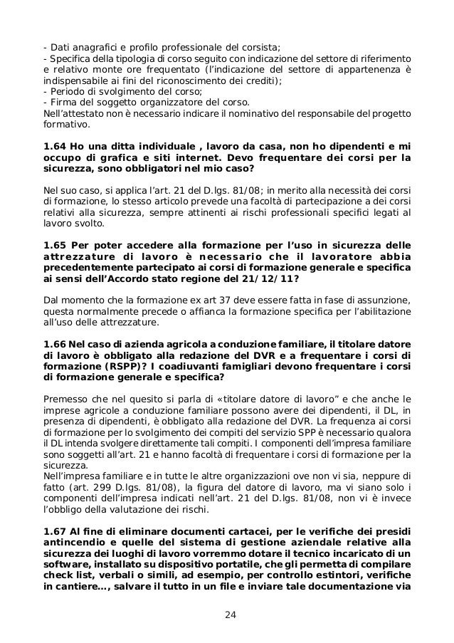 233 2015 Quesiti Luglio 2015 Regione Piemonte Sicurezza Lavoro