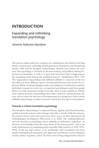 The Psychology Of Translation An Interdisciplinary Approach Sverine ...
