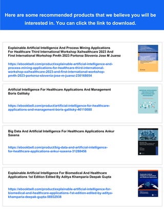 Artificial Intelligence Applications For Health Care Anil Kumar | PDF