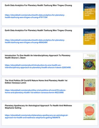 Planetary Health Safeguarding Human Health And The Environment In The ...