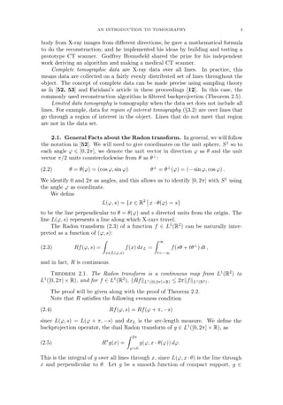 The Radon Transform Inverse Problems And Tomography Gestur Olafsson And ...