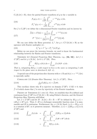 The Radon Transform Inverse Problems And Tomography Gestur Olafsson And ...