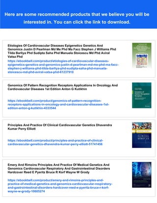 Genetics Of Cardiovascular Disease 1st Edition Timothy Ja Chico Eds | PDF
