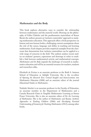 Human Body Math Linked Image Mathematics And The Body Material Entanglements In The Classroom Draft ...