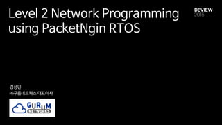 Level 2 Network Programming
using PacketNgin RTOS
김성민
㈜구름네트웍스 대표이사
 
